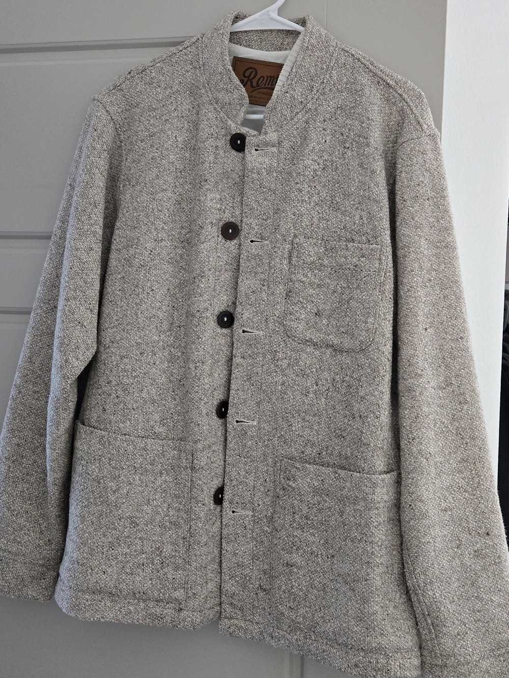 Remu Beige Textured Wool Jacket